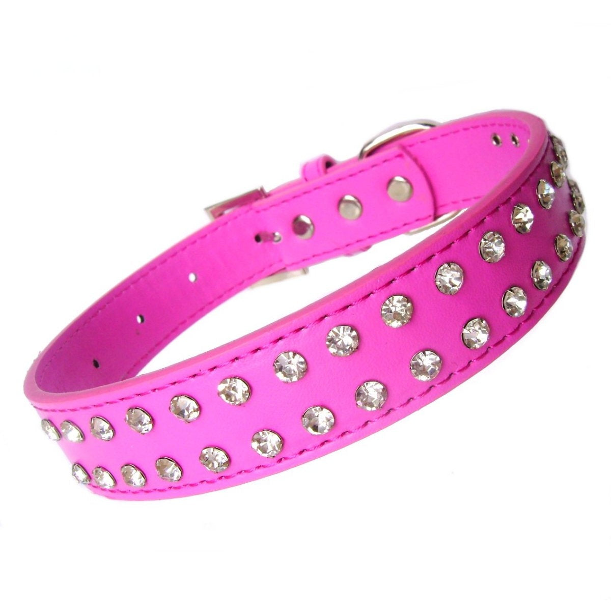 2-Row Dog Collars 10-20" - Pink-2