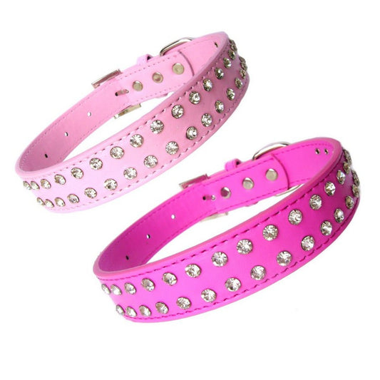 2-Row Dog Collars 10-20" - Pink-0
